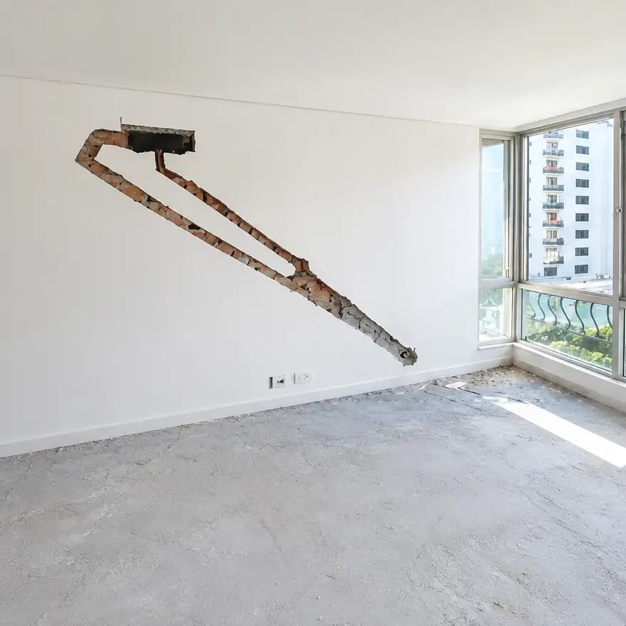 Infraestrutura de ar-condicionado em apartamento durante a reforma